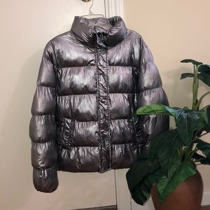 Silver size small puffer coat